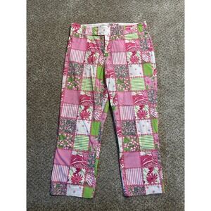 Lilly Pulitzer Pants Womens 10 Pink Patchwork Floral All Over Print Preppy